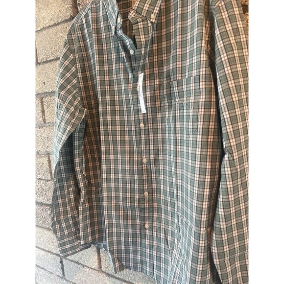 Mens J.Crew Secret Wash Stretch Plaid Shirt L 94% Organic Cotton Button-Down Col - Picture 6 of 8